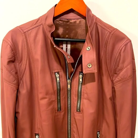 Rick Owens Leather Biker Jacket Size 44 (US) Excellent Condition - Picture 1 of 8